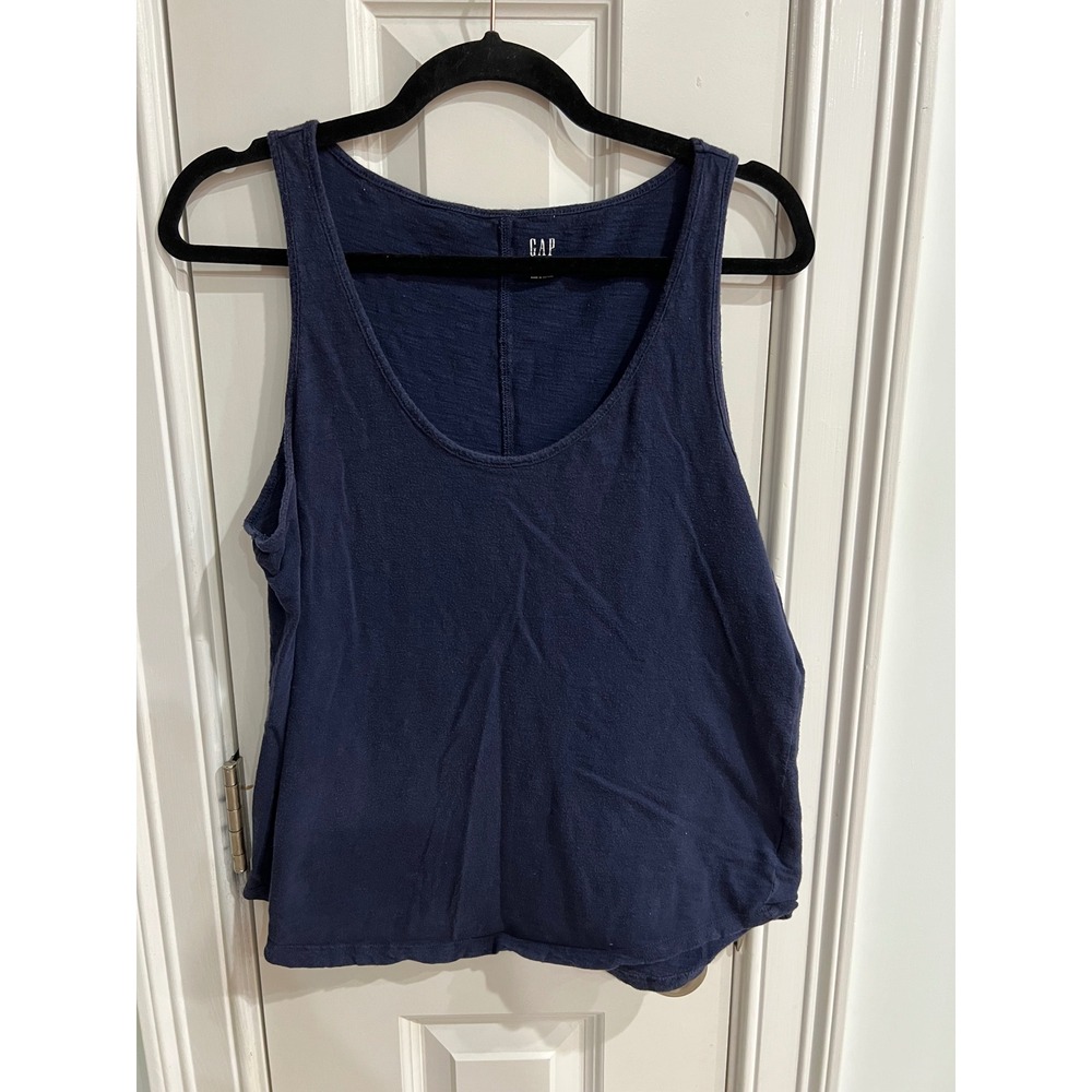 Gap ForeverSoft Tank Navy Blue Scoop Neck Sleeveless Top Womens Large